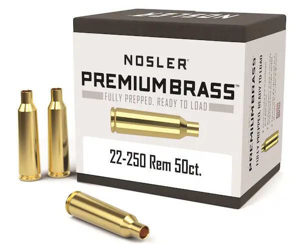 Buy Nosler Custom Brass 22-250 Remington Box of 50 Online