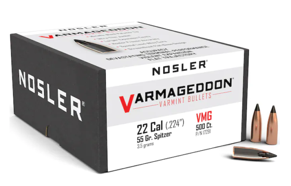 Buy Nosler Varmageddon Bullets 22 Caliber (224 Diameter) 55 Grain Tipped Flat Base Online