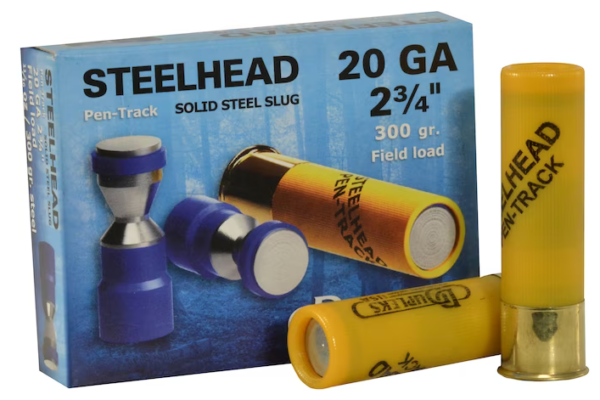 Buy DDupleks Steelhead Pen-Track Ammunition 20 Gauge 2-3 4 11 16 oz Solid Steel Slug Box of 5